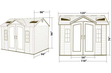 Lifetime 10 x 8 Outdoor Shed Dimensions