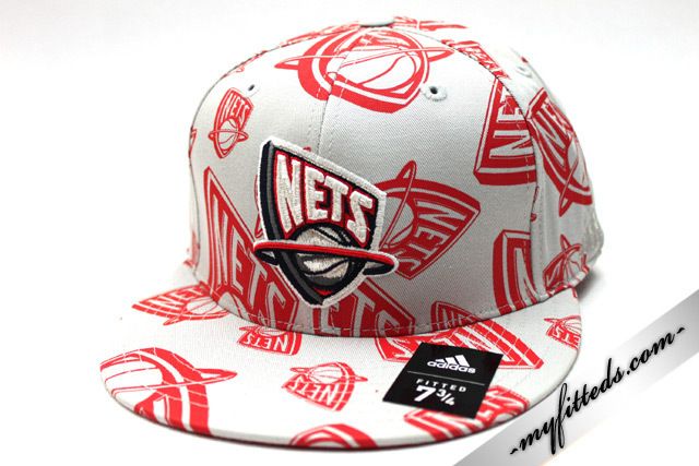 ADIDAS New Jersey Nets Official NBA Fitted Cap NEW  