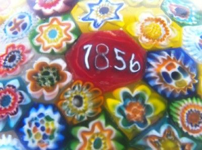 original rare antique victorian 1856 millefiori glass paperweight 