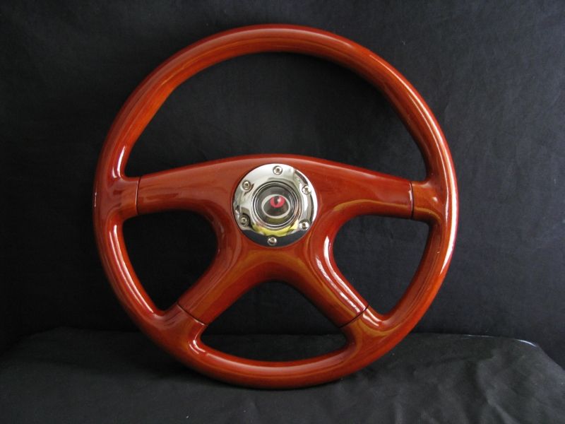 NEW 15 CUSTOM MAHOGANY WOOD GRAIN STEERING WHEEL  