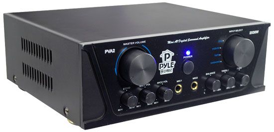   Amplifier W/ 2 Microphone Inputs W/ Treble/Bass/Echo & Volume Control