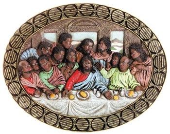 AFRICAN AMERICAN LAST SUPPER PLAQUE BLACK JESUS NEW  