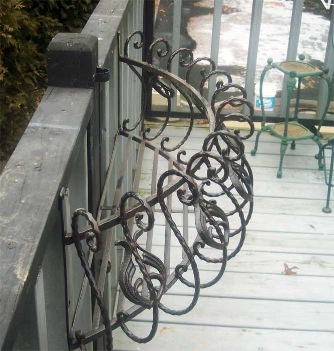 35 Iron Curved Window Box Wall Planter Antique Black  