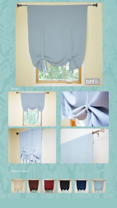 Blackout Thermal Insulated Tieup Shade Curtain SKY BLUE  