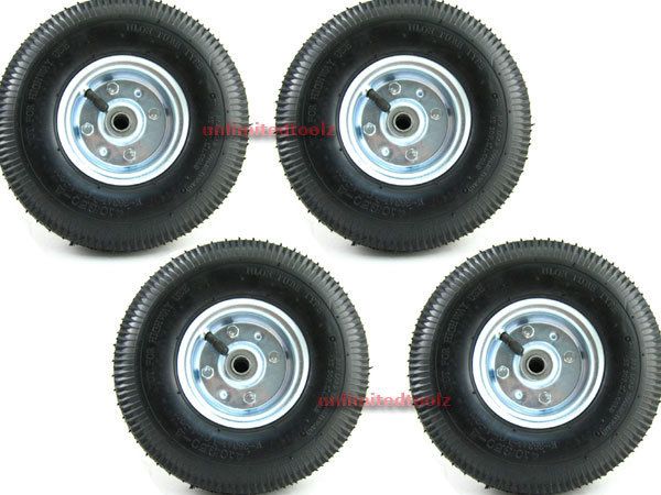 4PC 10 TIRES WHEELS HAND TRUCK WAGON CARTS BARROWS  