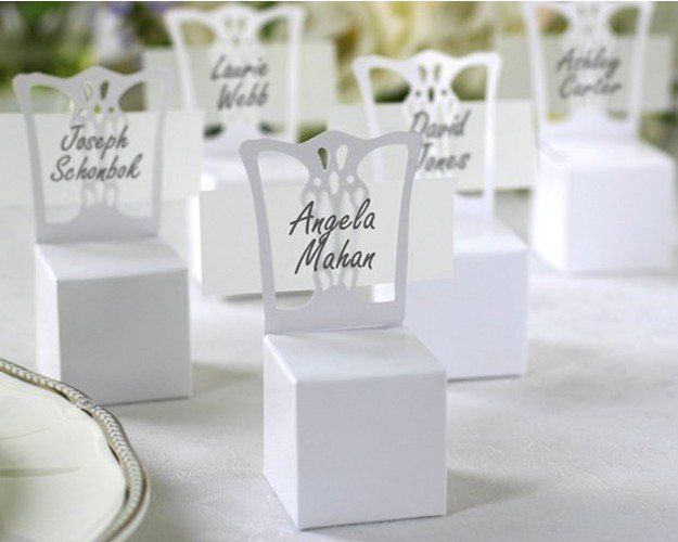 Wedding Place Holders Cards Favours Decoration Names Table White 