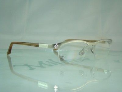 100%AUTHENTIC CARTIER MATT SILVER Half Rim Eyeglasses Frame Size 53 