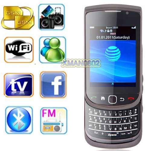   Sim TouchScreen Wifi TV QWERTY Keyboard Cell Phones 9800 black  