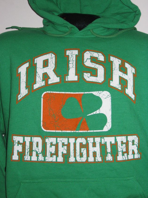 IRISH FIREFIGHTER HOODED HEAVYWEIGHT SWEATSHIRT EMS FIRE RESCUE 