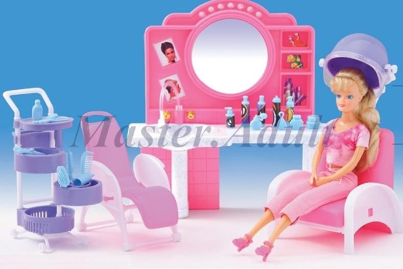   Dressing Table with Basin, Styling Chair, Tool Cart for Barbie  