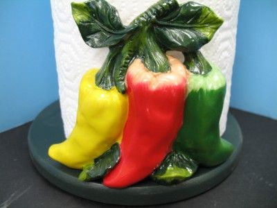 Red Chili Pepper Paper towel holder kitchen CHILLY HOT decor bar set 