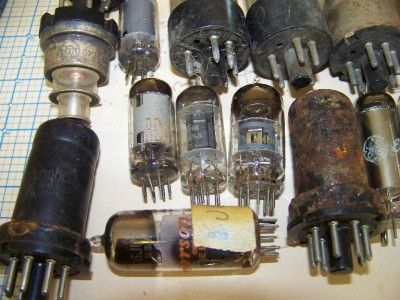 Mix 10 Old RadioTV Tubes Steampunk Geek Art Industrial Vacuum 