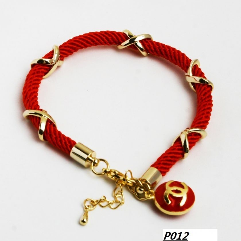 Fashion jewlery bracelet cloth with single charm red  