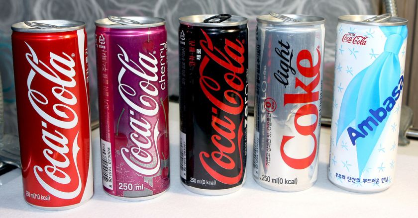 Empty Korean Coca Cola Pop Cans Zero Cherry Ambasa  