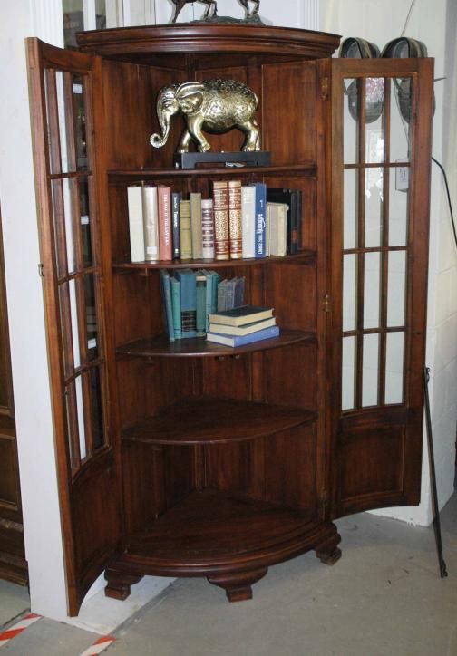 Contemporary Mahogany Corner Cabinet  