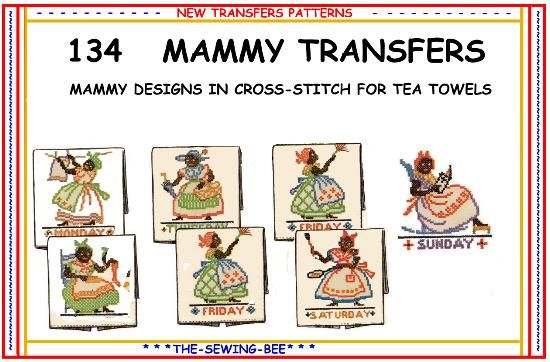 134 VINTAGE  MAMMY  embroidery Transfer Pattern  