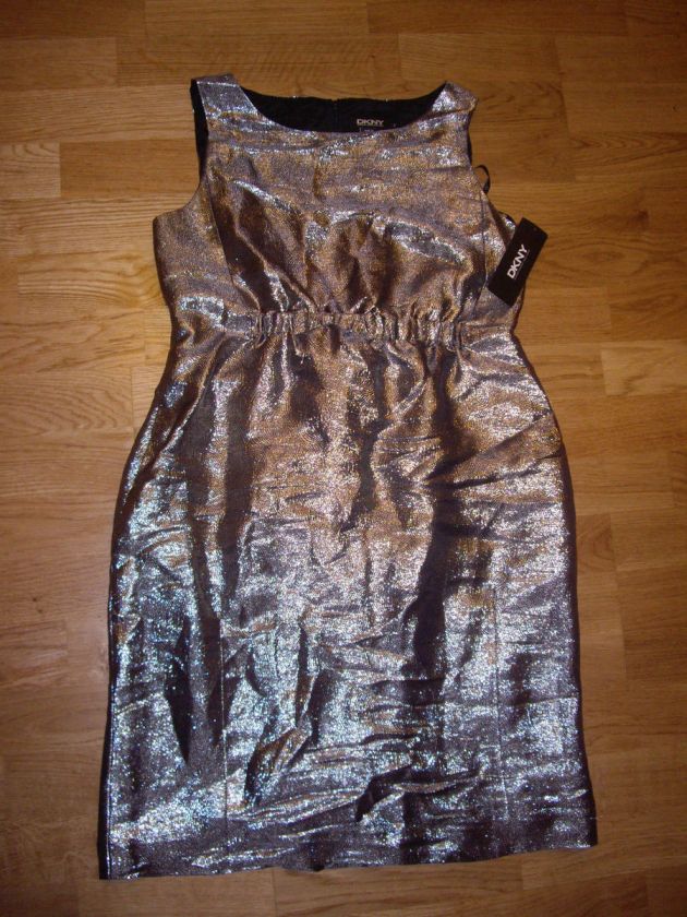 DKNY DONNA KARAN NEW YORK Gold Dress Sz 6  