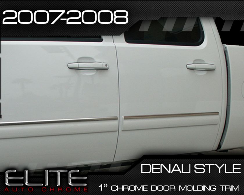 2007 2008 Chevy Silverado Ext. Cab 1” Chrome Door Molding Trim