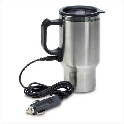 HEATED electric stainless steel travel Car Coffee Mug  