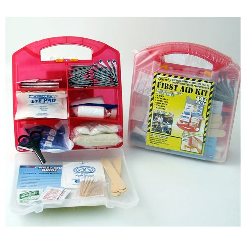 New First Aid Kit Home, Office, Travel   Hard Case & Handle   Meets 