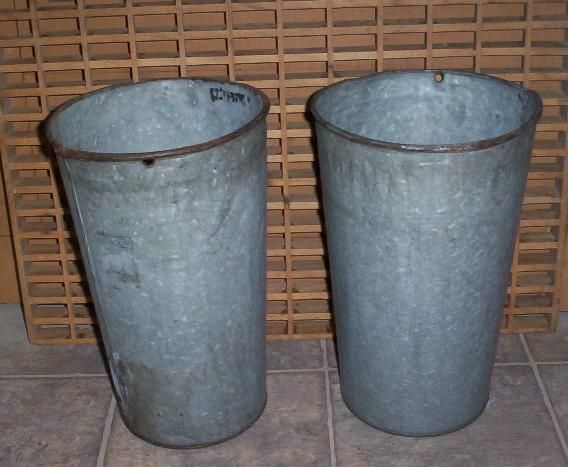   OLD GALVANIZED Maple Syrup Sap Buckets PLANTER FLOWERS W@W  