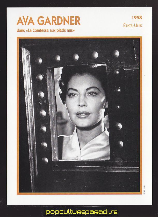   The Barefoot Contessa Actress Movie Star FRENCH ATLAS PHOTO BIO CARD