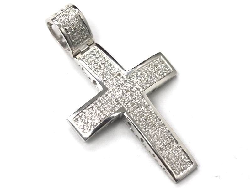 10K GOLD MENS DIAMOND CROSS PENDANT BLING BAND CHARM  