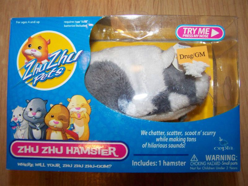 Zhu Zhu Pets Hamster Jinx White Grey Cepia Toy New Box  