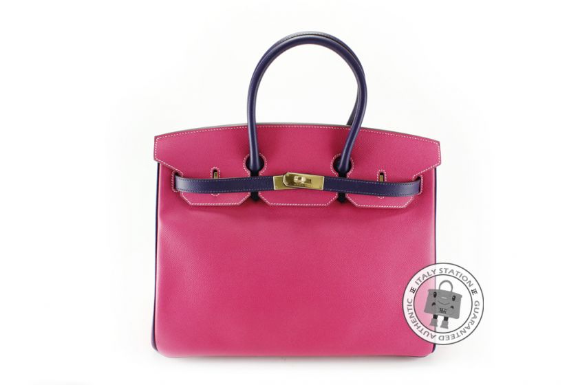 MPRS NEW HERMES BIRKIN TWO TONE ROSE TYRIEN+IRIS EPSOM BAG GHW  