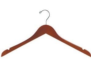 50 NEW CHERRY WOODEN WOOD DRESS HANGERS 17 HARDWOOD  