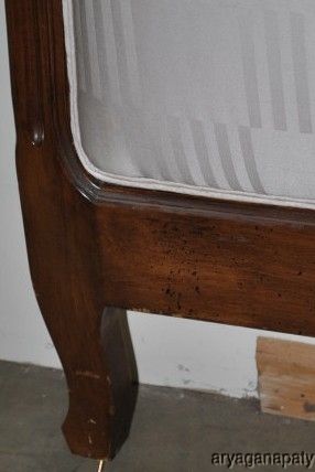 Beautiful Antique Mahogany Framed Fabric King Size Headboard  