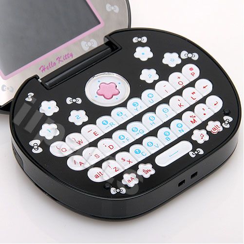 black hello kitty flip phone