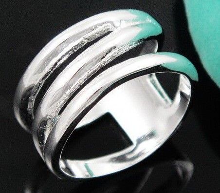 SILVER PLATED FASHION RING FREE SHIP HOT SALE NEW R37  