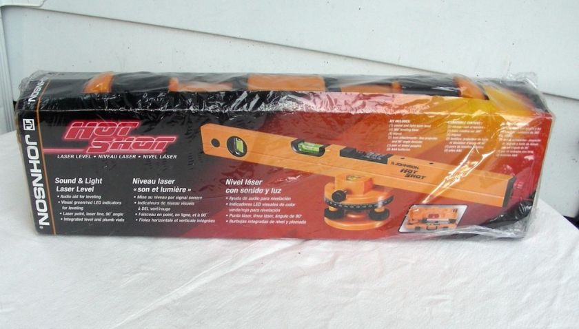 NIB Johnson HOT SHOT Sound & Light Laser Level 9105  