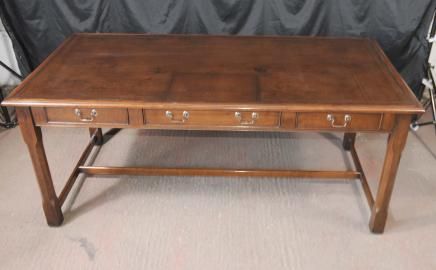 Walnut Regency Writing Desk Table Leather Top  