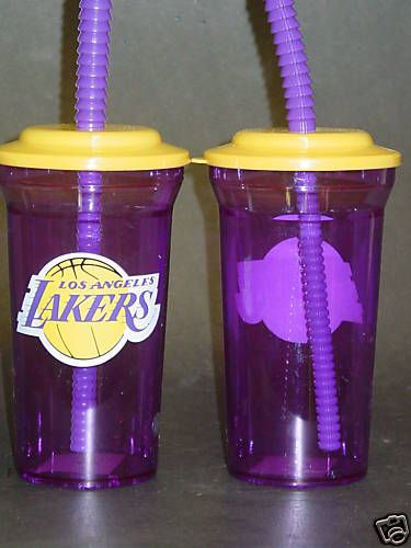 Los Angeles Lakers 16 oz. Plastic Tumblers (Lot of 2)  