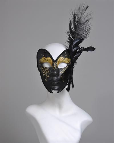 Venetian Full Face Glitter Feather Mask NEW IMPORTED  