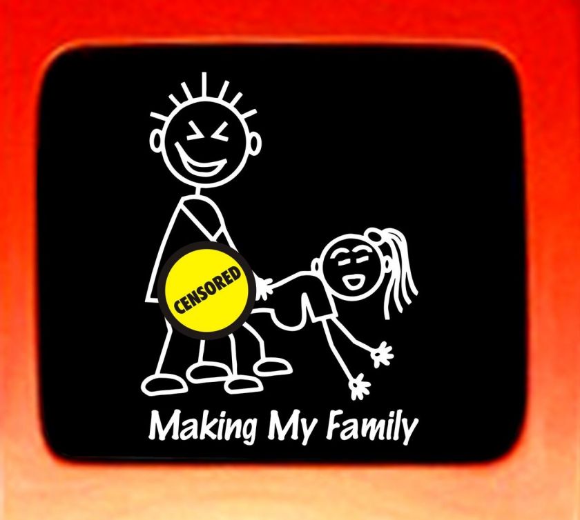 Making my Family Sticker figure family parody funny car window vinyl 