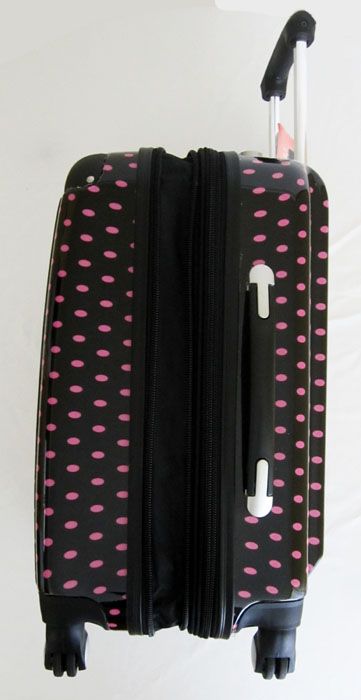   Luggage Set Hard Rolling 4 Wheels Spinner Travel Bag Polka Dots Pink