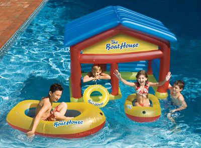 SWIMMING POOL BOATHOUSE RAFT FLOAT PLAY HOUSE TOY GAME  