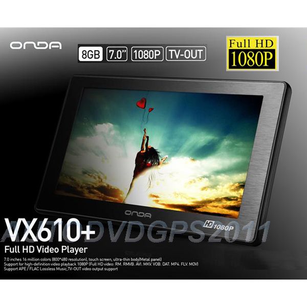   VX610+ 1080P 7 Touch Screen 8GB  MP4 Media Player E book  
