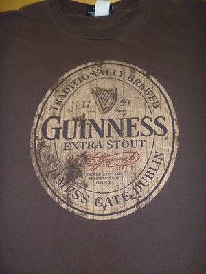   EXTRA STOUT T SHIRT ST JAMESS GATE DUBLIN IRELAND BROWN SIZE M  