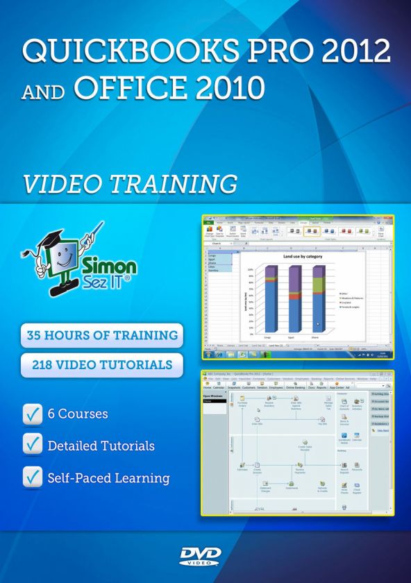 QUICKBOOKS PRO 2012 TRAINING & OFFICE 2010 TUTORIALS   35 HOURS of 