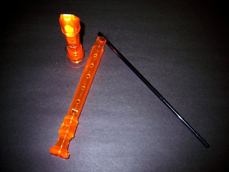 LUMINESCENT ORANGE ABS PLASTIC 3pc C SOPRANO RECORDER  