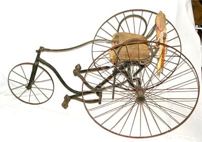 19c Victorian LARGE Ride On VELOSIPEDE Tricycle Bicycle Pull Toy 30 