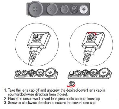 LawMate BU 18 Police Grade Color CCD 550 TVL Button Screw Cam Camera 