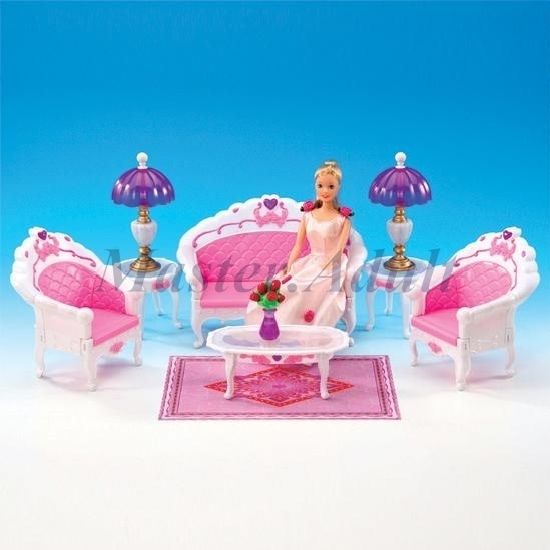   Set Sofas, Coffee Table, Side Tables & Table Lamps for Barbie  