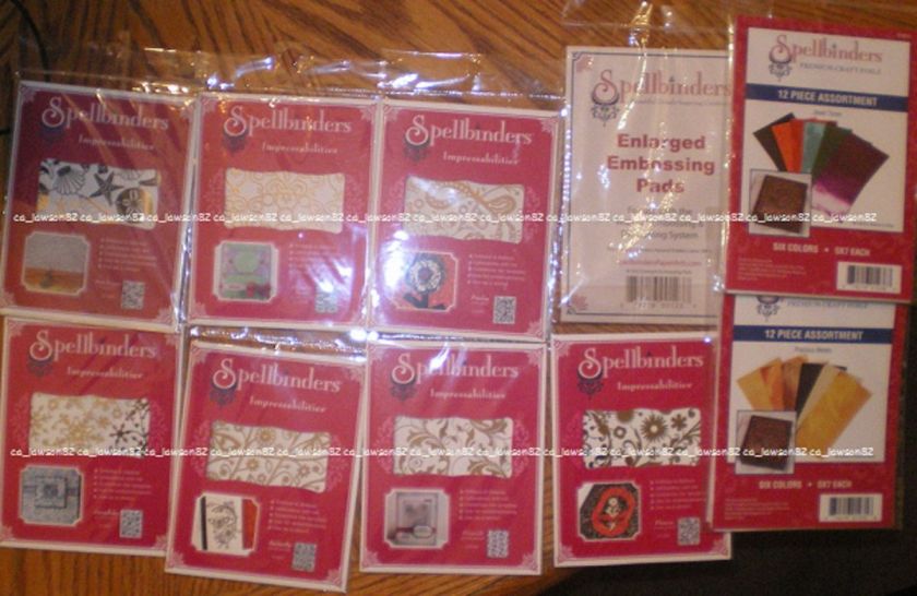 Spellbinders Impressabilities Dies (7) & Embossing pads & Premium 