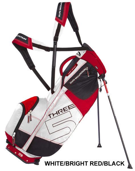 SUN MOUNTAIN THREE 5 3.5 STAND BAG 2012 WHITE/RED/BLACK NEW  