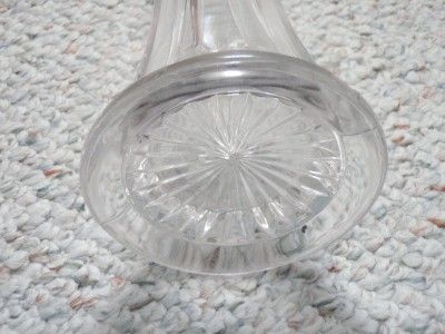 Vintage Clear Glass Vase 14 Tall Flower Floral Art Blown  